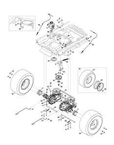 Drive System Diagram and Parts List for Z-FORCEL48 (17CSDALB009-17CSDALB010)(2015) Cub Cadet Lawn Tractor